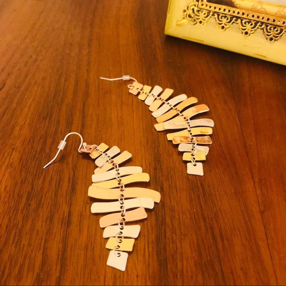 Women’s chandelier type statement earrings.